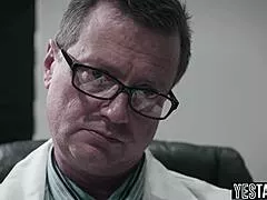 Big Tits Mature Milf Patient Enjoys Threesome with Young 18+ Double