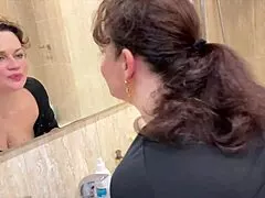 Hubby films on phone as his buddy throat fucks me deep with monster cock backstage swingers style