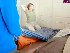 stepmom sharing the bed on vacay, things heat up quick huh? 🔥😏
