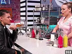 Hot Big Ass Milf Waitress Anna Claire Clouds Serves Deepthroat Blowjob Dripping Wet Pussy