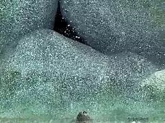 hey monika fox swims pool in sexy blue bikini paradise