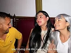 Stepsis Melani's wet latina pussy takes my cock amid swinger party bisexual frenzy