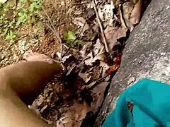 chatty stepmom heads to forest mountains for thrill