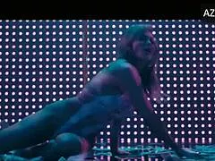 Jennifer Lopez's shaved pussy stripped bare with clothes ripped in nightclub stockings dance!