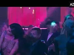 Jennifer Lopez's shaved pussy stripped bare with clothes ripped in nightclub stockings dance!