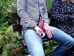 oh god my mother-in-law jerks me off quick cum on street flashing hairy pussy