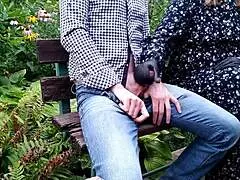 oh god my mother-in-law jerks me off quick cum on street flashing hairy pussy