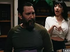 how does big tits stepmom persuade stepson for rough office doggystyle