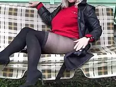 ever wonder how sexy pantyhose hug a hot milf's curves and legs?