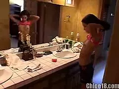 petite chloe 18 unwinds in her cozy solo session stripping and teasing slowly