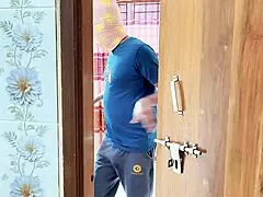 Shop owner bends big ass hijab sales girl over counter fucks her tight pussy in kitchen pantry