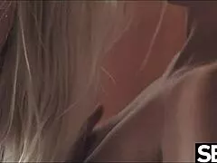 sexy brunette and blonde girlfriends scissor wet pussies passionately in 69 face sitting cunilingus