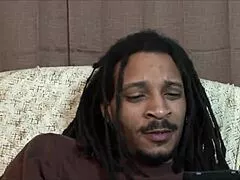 his huge black cock made this brunette slut suck deep orgasm pussy pounding sideways sofa closeup