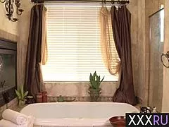 big ass milf adrianna massages huge cock then sucks it deep in her throat