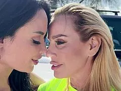 hottest blonde milf licks big black cock then takes footjob pounding