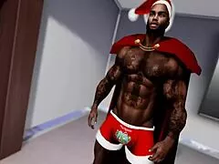 Black Santa's Thick Milf Ass Twerks in Naughty Christmas Game Surprise