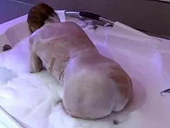 at the motel i slip into bikini for jacuzzi and stepbro jerks off watching my curves