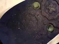 Uncut cock throbs hard during flip flop foot seduction tease