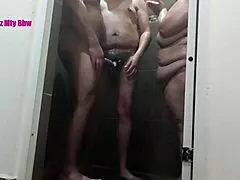 Bisexual Shower Threesome with Fat Latina MILF and Husband Now on XVideos Red!