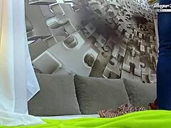 behind the scenes, cute small-titted nesty gets bent over and fucked hard by a huge cock in homemade action