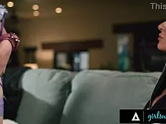 leashed petite blonde lexi lore fisted hard by milf ariel x in garage 😈🔥