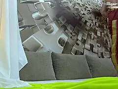 behind the scenes, cute small-titted nesty gets bent over and fucked hard by a huge cock in homemade action