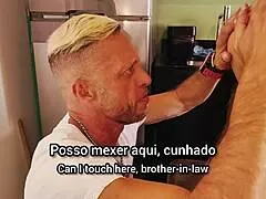 My sister-in-law's huge ass got my cock hard again kitchen bent over creampie anal ass licking cum fill