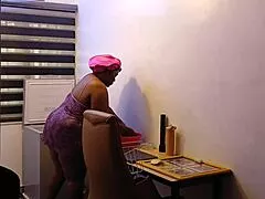 ebony chubby wife bends over for domestic spanking on her fat ass 🍑🔥