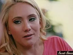 milf and teen take turns sucking and riding that stiff cock together