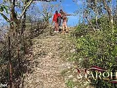 taboo stepmom caught squirting shaved pussy forest public deepthroat risky!