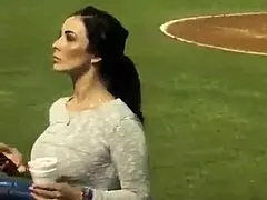 Whoa, check out that sexy MILF's tight little ass shaking in leggings at the stadium!