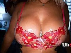 Busty blonde Jenna Starr oils up for massive BBC anal massage