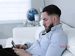 she got caught bent over desk as stepbro railed her hard to orgasm