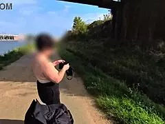 Big Natural Tits MILF Bikes Naked Outdoors Teasing Everyone?