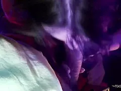 Busty Brunette MILF Ignites Anal Threesome Right at the Bar