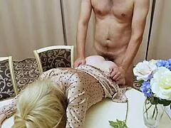 i fuck busty milf's tight pussy on desk with my thick cock cumming hard