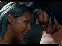 whoa lesbian vampire cosplay turns wild with puck and veronica leal's big tits kissing frenzy 😈💋🔥