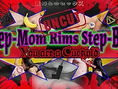 StepMom makes stepson cum then rims his ass while cuckold husband watches