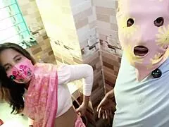 Saree Indian Woman Sucks and Rides Big Desi Cock Outdoors