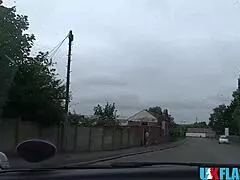 British Milf Bonnie Rose Flashes Big Natural Tits Wet Shaved Pussy in Car Public Closeup with Neighbor Tease