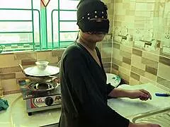 desi hijab stepsis gets naughty in the kitchen with me