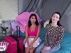 Ever wonder if houseguest Reyna Belle sneaks big creampie from friend's tanned daddy?