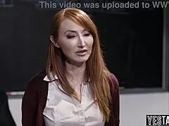 Busty milf stepmom and teen student fuck our mature lesbian teacher with licks and fingering in classroom