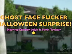 Halloween Ghostface Fucker Surprises Cougar with Monster Cock Face Pounding