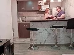 hot cuban milf wife jerks monster cock with tits frottage then swallows cum