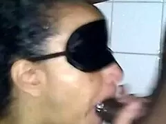 brook starr gags deep on cock blindfolded in the shower