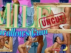 milf gulps down every drop after monster cock shower pounding