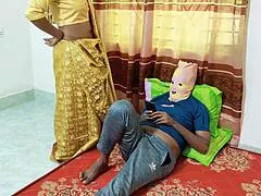 desi saree bhabhi seduces husband with romantic kitchen sex