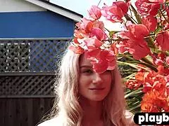 PETITE BLONDE ROXY SHAW STRIPS SEXY POSES SMALL TITS NAKED BODY