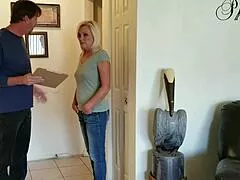 Blonde Housewife Blowjob Facial BDSM Bondage Pierced Nipples Cumshot